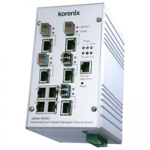 industrial fanless Din -rail switch Korenix jetnet 6059 d