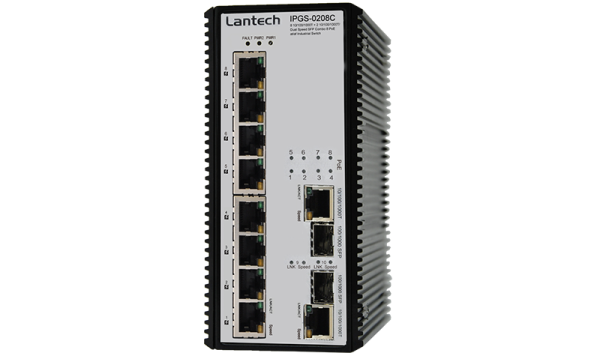 combo (8 PoE at/af) Industrial Unmanaged Switch